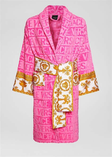 pink versace bathrobe|versace pink dressing gown.